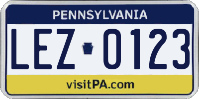 PA license plate LEZ0123