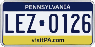 PA license plate LEZ0126