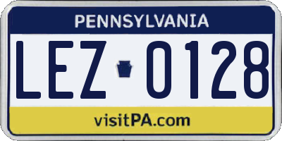 PA license plate LEZ0128