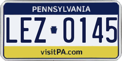 PA license plate LEZ0145