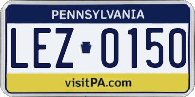 PA license plate LEZ0150
