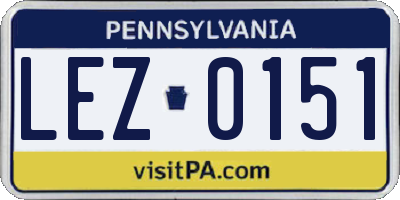 PA license plate LEZ0151