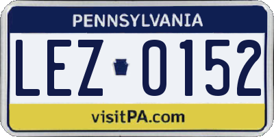 PA license plate LEZ0152