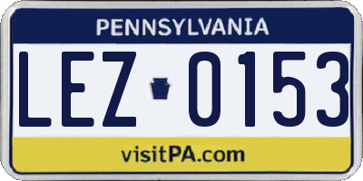 PA license plate LEZ0153