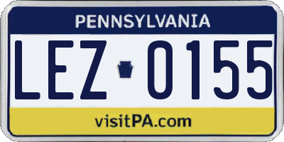 PA license plate LEZ0155