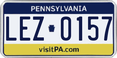 PA license plate LEZ0157