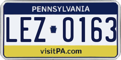 PA license plate LEZ0163
