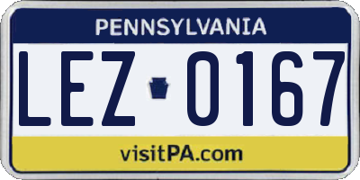 PA license plate LEZ0167