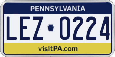 PA license plate LEZ0224