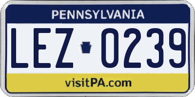 PA license plate LEZ0239