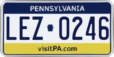PA license plate LEZ0246