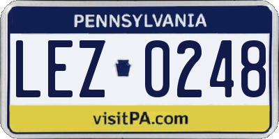 PA license plate LEZ0248