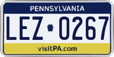 PA license plate LEZ0267