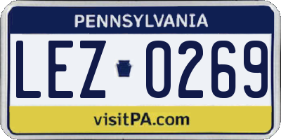 PA license plate LEZ0269