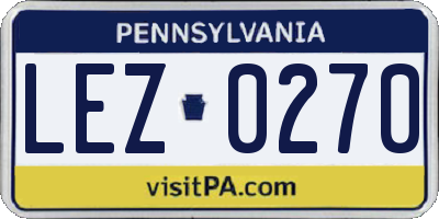 PA license plate LEZ0270