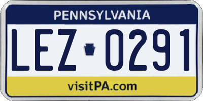 PA license plate LEZ0291