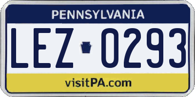 PA license plate LEZ0293