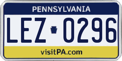 PA license plate LEZ0296