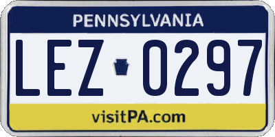 PA license plate LEZ0297
