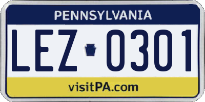 PA license plate LEZ0301