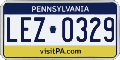PA license plate LEZ0329