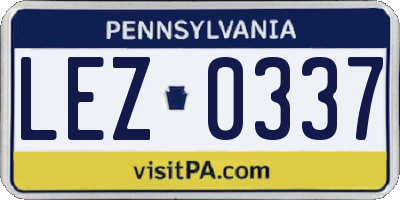 PA license plate LEZ0337