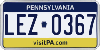 PA license plate LEZ0367