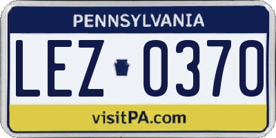 PA license plate LEZ0370