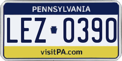 PA license plate LEZ0390