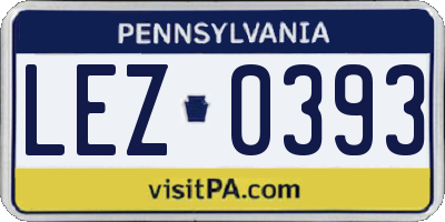 PA license plate LEZ0393
