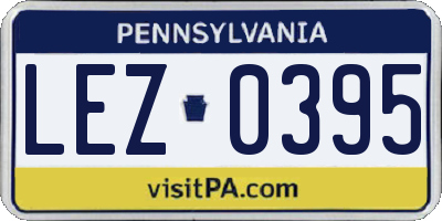 PA license plate LEZ0395