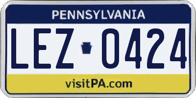 PA license plate LEZ0424