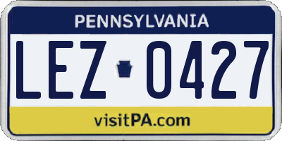 PA license plate LEZ0427