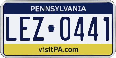 PA license plate LEZ0441