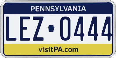 PA license plate LEZ0444