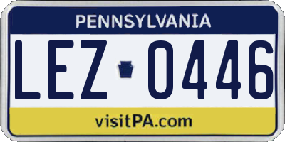 PA license plate LEZ0446