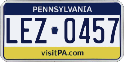 PA license plate LEZ0457