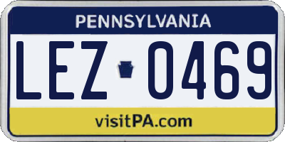 PA license plate LEZ0469