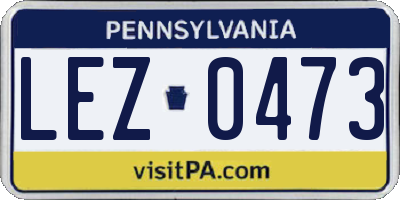 PA license plate LEZ0473