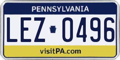 PA license plate LEZ0496