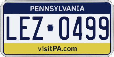PA license plate LEZ0499