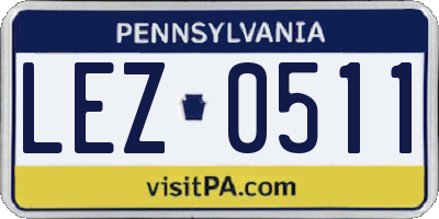 PA license plate LEZ0511