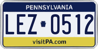 PA license plate LEZ0512