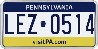 PA license plate LEZ0514