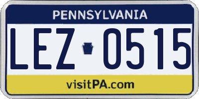PA license plate LEZ0515