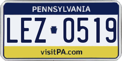 PA license plate LEZ0519