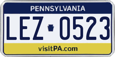 PA license plate LEZ0523