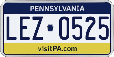 PA license plate LEZ0525