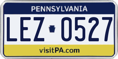 PA license plate LEZ0527