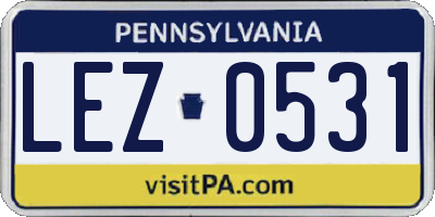 PA license plate LEZ0531